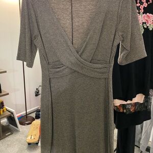 Elegant Gray Wrap Dress